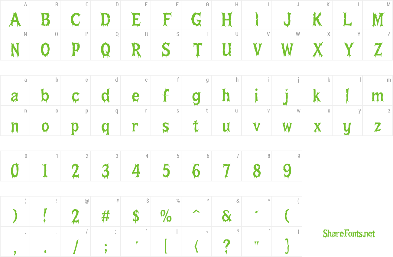 Font Road to the Dead Forest preview